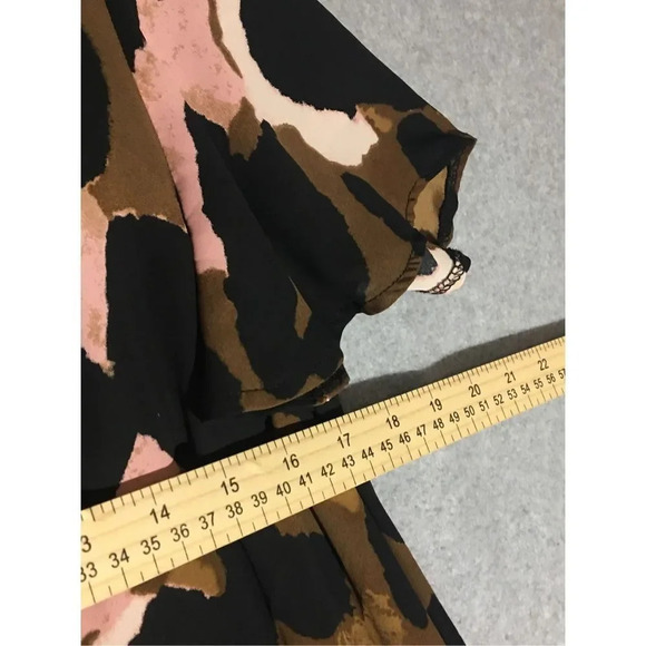 Womens Judith March Dress Size Small Black Pink Brown Animal Print Abstract - Picture 2 of 4